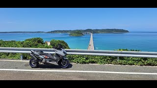 モトブログ 角島 トンビと激突？ Arai CTZ アルミナ―シルバーampビーコムトーク [upl. by Noffihc868]