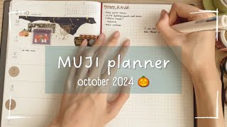 October plan with me in my MUJI monthlyweekly planner 🎃 [upl. by Luedtke]