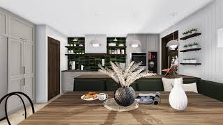 Contemporary Kitchen render from VORTEK Studio3D with VORTEK Spaces [upl. by Enitsua933]