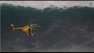 CRAZY HELICOPTER PILOT PLAYS CHICKEN WITH HUGE WAVE [upl. by Robby90]