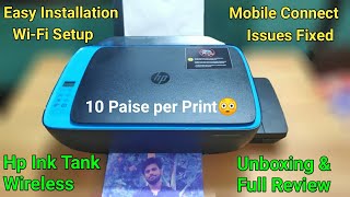 Hp Ink Tank Wireless Printer Unboxing Review Installation WiFi Setup All Features [upl. by Erialc179]