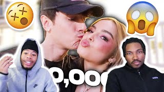 MY GIRLFRIENDS 100000 GIFT Bryce Hall Ft Addison Rae Reaction [upl. by Ahsayn]