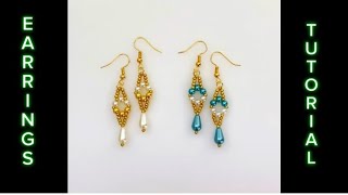 Easy beading tutorial Beaded earrings [upl. by Ahsuatal]