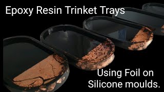 Resin Trinket Trays using foil in silicone moulds [upl. by Toiboid]