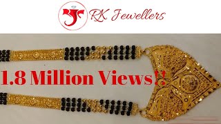 Latest Gold Mangalsutra Designs With Weight  Riks with Awesome Life [upl. by Novyad]