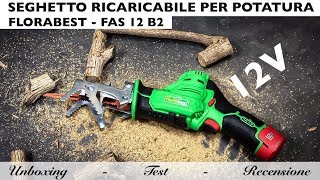 Seghetto ricaricabile per potatura Parkside 12V FAAS 12 B2 lidl Batteria taglia rami [upl. by Erolyat]