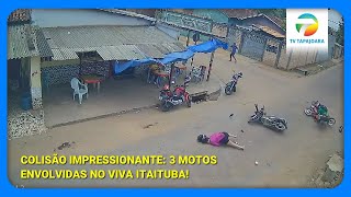 Acidente em Itaituba Colisão entre Três Motos no Viva Itaituba [upl. by Goar]