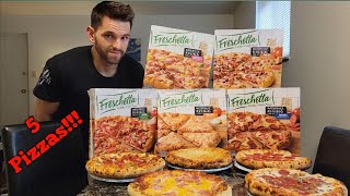 FRESCHETTA RISING CRUST PIZZA CHALLENGE  5 PIZZAS  9770 [upl. by Ecreip]