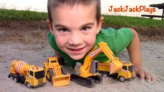 Construction Vehicle Toy Unboxing MB Excavator Dump Truck Toy  JackJackPlays [upl. by Hairehcaz523]