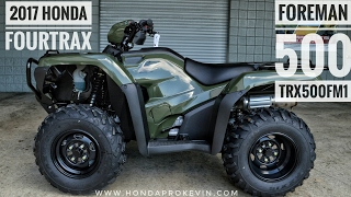 2017 Honda Foreman 500 4x4 ATV TRX500FM1H WalkAround Video  Olive  HondaProKevincom [upl. by Carol]