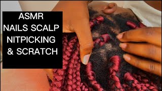 ASMRPart 2 Nails Braids Scalp Scratch Tingles  No talking  Nitpicking [upl. by Ellennahc]