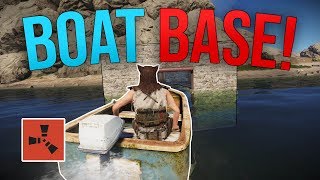 Setting up an AWESOME BOAT Base  Rust Solo [upl. by Rebeh]