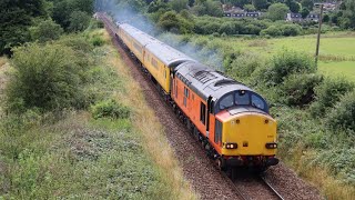 The Tango Tractor  37607 thrashes by with 1Q98 Test Train [upl. by Horick761]