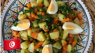 سلاطة مفورة تونسية🇹🇳سلطة شتويةبالخضار صحية وسهلة تحضيرSalade de légumes a la vapeur [upl. by Naed771]