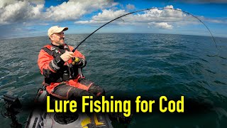 Catching Cod on Lures and Light Gear  Kayak Sea Fishing UK [upl. by Aliam229]