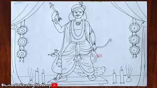 kartik thakur drawingKartik Purnima drawing [upl. by Lesde]