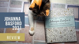 Johanna Basford 2021 Weekly Coloring Planner English edition  Review and flip through [upl. by Eynttirb]