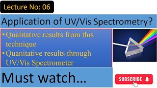 What kind of information you get from UV Vis spectroscopyApplication of spectroscopyQuanitative [upl. by Hadias]