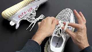 How To Lace YEEZY 350 Factory Knot Deadstock [upl. by Olcott972]