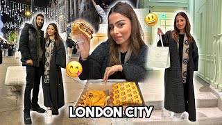 COME HARRODS amp PRADA CAFE WITH US IN LONDON CITY 😍 FAMOUS QATAR BURGER SPOT [upl. by Icyak291]