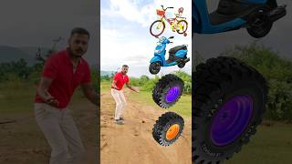 Cycle scooty toto car funny video 🚗 🚨 shortsfeed youtubeshorts funny [upl. by Namzzaj556]