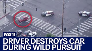 Police chase driver through LA County on 4th of July [upl. by Hoebart894]