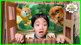 Ryan explores Box Fort Jungle Maze and hunt for treasures [upl. by Leona]