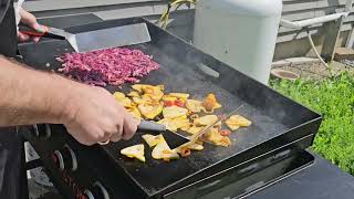 Tortellini cabbage yellow squash Blackstone [upl. by Adniroc]