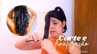 Retoque do meu corte capilar  finalizando o cabelo médio ondulado 2AB 🧴✨ [upl. by Jasmina]