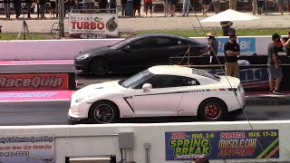 Tesla Model S Plaid vs Nissan GTR 14 Mile Drag Race [upl. by Dicky503]