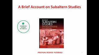 Subaltern Studies Theory Ranajit Guha and other thinkers  NETSET  UPSC  WBCS [upl. by Lita217]