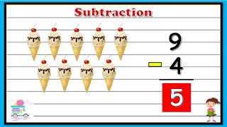 Basic Subtraction Subtraction For Kids Learn To Subtract Subtract Premath Concept Subtraction [upl. by Hplar]