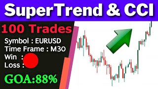 Super Trend and CCI Strategy For Daytrading Forex  crypto  Tested 100 Trades [upl. by Engapmahc428]