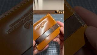 The Shiniest Cardholder you’ve ever seen‼️ shellcordovan leathercraft leatherwork asmr handmade [upl. by Corb141]