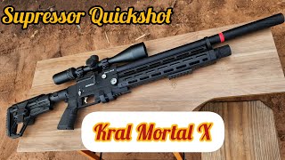 PCP KRAL PUNCHER MORTAL X TACTICAL COM SUPRESSOR QUICKSHOT E CRONOGRAFAGEM COM CHUMBO POINTED [upl. by Iror]