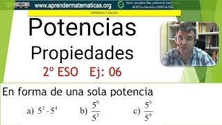 Potencias José Jaime Mas 2eso 04 potencias 06 propiedades de las potencias [upl. by Joeann]