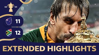 EXTENDED HIGHLIGHTS  Rugby World Cup 2023 final  New Zealand v South Africa [upl. by Noemad]