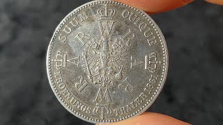 1861 Prussia 1 Coronation Thaler Coin • Values Information Mintage History and More [upl. by Beckerman]