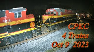 CPKC 4 Trains pass Live Train Cam Oct 9 2023 [upl. by Verdie]