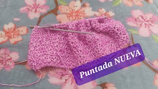 Puntada No1 😊🤗 Dos agujas ✔️ Cuello TEJIDO FACIL 💝 [upl. by Enom619]