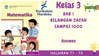 KURIKULUM MERDEKA KELAS 3 MATEMATIKA EDISI 2022  BAB 1 BILANGAN CACAH SAMPAI 1000  HALAMAN 7173 [upl. by Liryc]