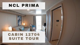 Norwegian Prima Cabin 12704 Forward Facing Suite Tour  Inaugural Sailing  Solo Travel [upl. by Annanhoj]