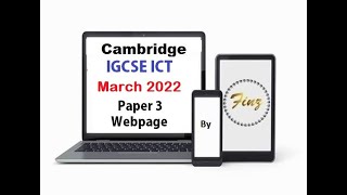 IGCSE ICT 0417 March 2022 P3 Webpage [upl. by Merilee]