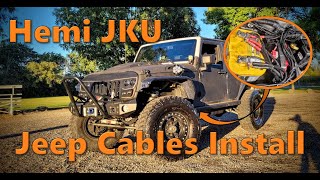 Hemi Jeep Wrangler JKU  Jeep Cables Install [upl. by Huba]