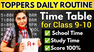 Toppers Daily Timetable for class 9 amp 10 Class🔥Master Plan to Study 30 Days before Exams TIMETABLE [upl. by Franciscka]