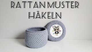 Korb Häkeln  Rattan Muster [upl. by Omolhs]