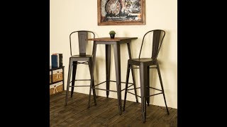 Glitzhome Metal Bar Table Bistro Pub Sturdy Frame Pub Table [upl. by Annohsak]