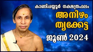 അനിഴം തൃക്കേട്ട ജൂൺ നക്ഷത്രഫലം 2024 AnizhamThrikketta June  Kanippayyur Astrology [upl. by Heyward]