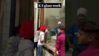 Window toughened glass fitting glass mirrorwork silicone toughenedglass yt youtubeshorts [upl. by Latrell]