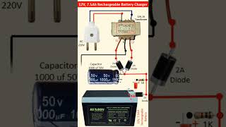 12V 75Ah Rechargeable Battery Charger Using Full Wave Rectifier  How to Charge 12V 7Ah UPS Battery [upl. by Karlis]